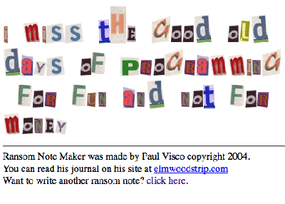 Write a ransom note generator