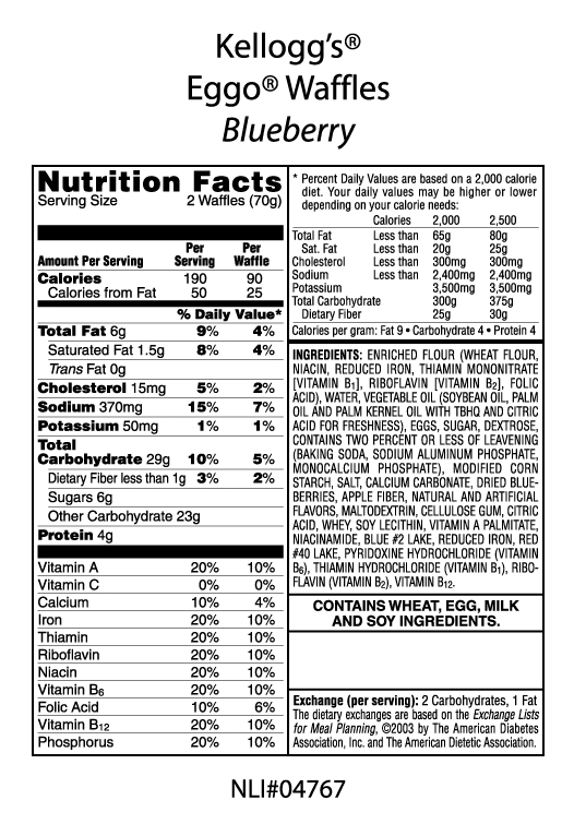 Wegmans Frozen Waffles Nutrition Facts